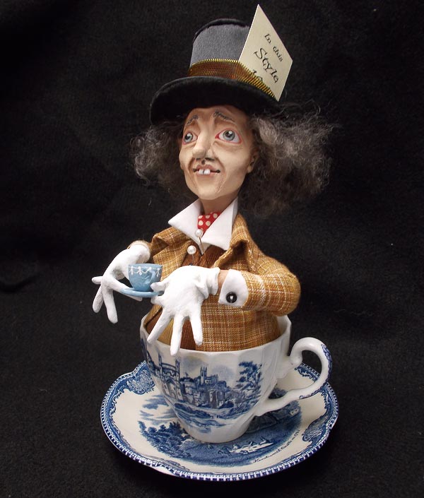 Mad Hatter Pin Cushion Doll in Teacup